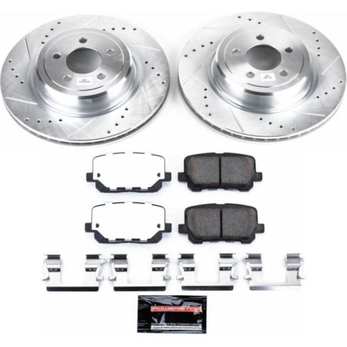 2014-2018 Dodge Charger Rear Z26 Street Warrior Brake Upgrade Kit - Heavy-Duty Drilled & Slotted Rotors with Carbon-Fiber Ceramic Pads - Premium Replacement