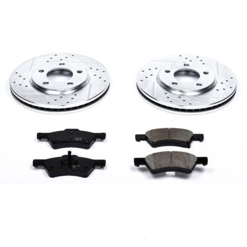 2001-2007 Dodge Caravan & 2003 Chrysler Town & Country Front Brake Rotor and Carbon-Fiber Ceramic Brake Pad Assembly - Heavy-Duty Performance Upgrade
