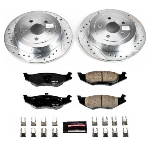 1996-2002 Plymouth Breeze & Dodge Stratus Rear Z23 Evolution Sport Brake Kit with Drilled & Slotted Rotors - Premium Heavy-Duty Replacement