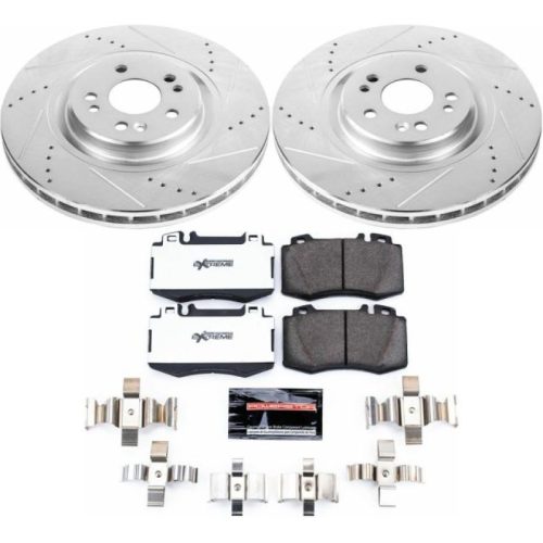 2000-2005 Mercedes-Benz ML55 AMG Front Z26 Street Warrior Brake Upgrade Kit - Heavy Duty Performance with Drilled & Slotted Rotors, Carbon-Fiber Ceramic Pads, Premium Replacement