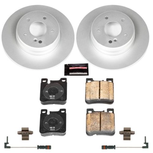 1996-1999 Mercedes-Benz CLK320, E430, E420, E300 Rear Z23 Evolution Sport Coated Brake Rotor and Carbon-Fiber Ceramic Brake Pad Assembly - Premium Replacement