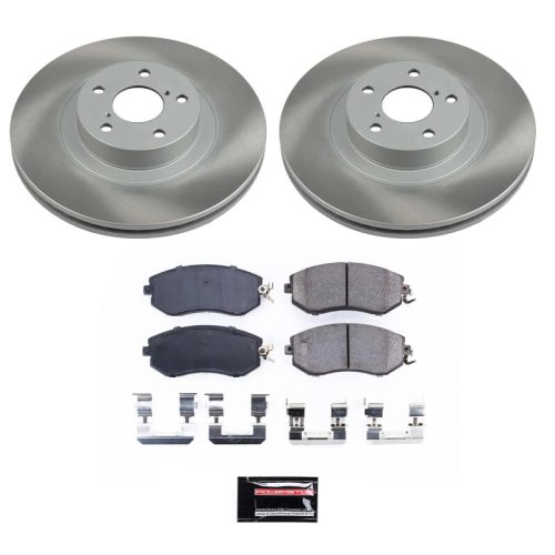 2013-2015 Subaru BRZ & Scion FR-S Front Semi-Coated Rotor Brake Assembly with Ceramic Pads - Premium Replacement