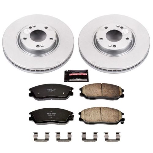 2003-2006 Hyundai XG350 & Kia Amanti Front Z17 Evolution Geomet Coated Brake Rotor & Ceramic Pad Assembly - Premium Replacement