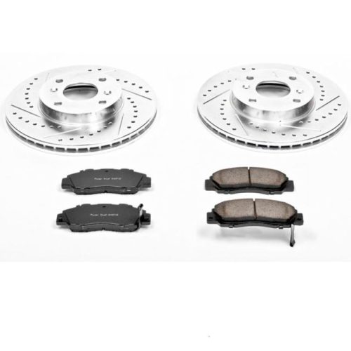 1998-1999 Acura CL Front Z23 Evolution Sport Brake Upgrade Kit - Premium Heavy-Duty Drilled & Slotted Rotors with Carbon-Fiber Ceramic Pads