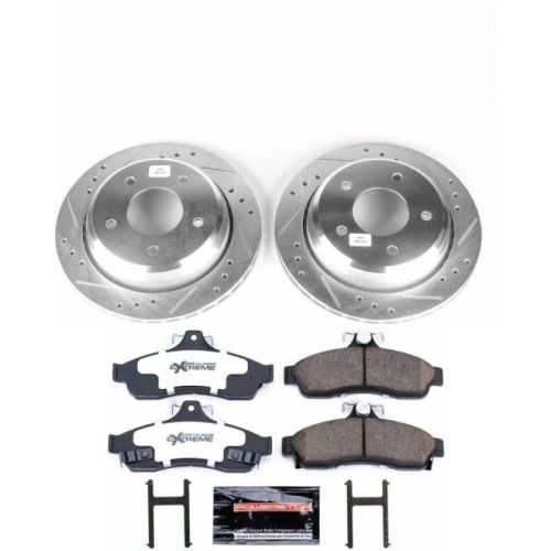 1994-1996 Chevrolet Impala & Caprice Rear Z26 Street Warrior Brake Upgrade Kit - Heavy-Duty Drilled & Slotted Rotors with Carbon-Fiber Ceramic Pads - Premium Replacement