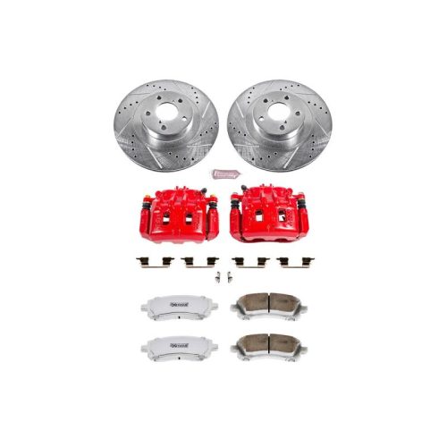 2001-2003 Subaru Impreza & Legacy Front Z26 Street Warrior Brake Upgrade Kit with Drilled & Slotted Rotors - Premium Replacement