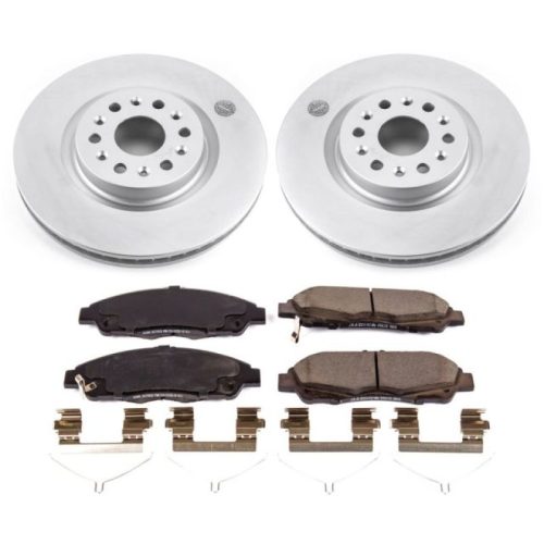 2017-2018 Buick Enclave & Cadillac XT5 Front PowerStop Z17 Evolution Geomet Coated Brake Rotor & Ceramic Pad Assembly - Premium Replacement