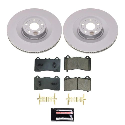 2021-2023 Ford Mustang Mach-E Front Z17 Coated Brake Rotor and Ceramic Pad Assembly - Premium Replacement