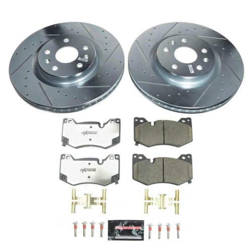 2020-2024 Chevrolet Corvette Front Z26 Street Warrior Brake Upgrade Kit - Heavy-Duty Drilled & Slotted Rotors with Carbon-Fiber Ceramic Pads - Premium Replacement