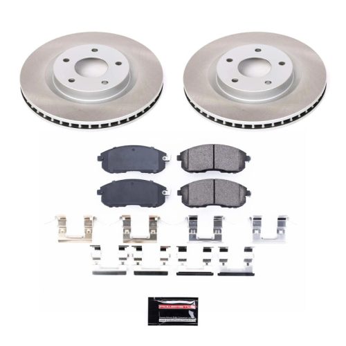 2007-2012 Nissan Sentra Front Semi-Coated Rotor Brake Kit with Ceramic Pads - Premium Replacement