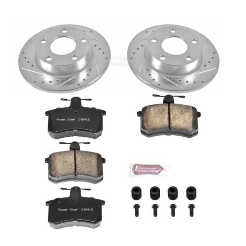 2000-2001 Audi A4 Quattro Rear Z23 Evolution Sport Brake Rotor and Carbon-Fiber Ceramic Brake Pads - Premium Replacement