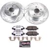 2018 Nissan 370Z & Maxima Rear Z26 Street Warrior Brake Upgrade Kit - Heavy-Duty Drilled & Slotted Rotors with Carbon-Fiber Ceramic Pads - Premium Replacement