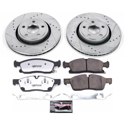 2016-2019 Jeep Grand Cherokee Front Z36 Truck & Tow Brake Kit - Heavy-Duty Drilled & Slotted Rotor and Carbon-Fiber Ceramic Brake Pads for Towing and Off-Road Performance - Premium Replacement