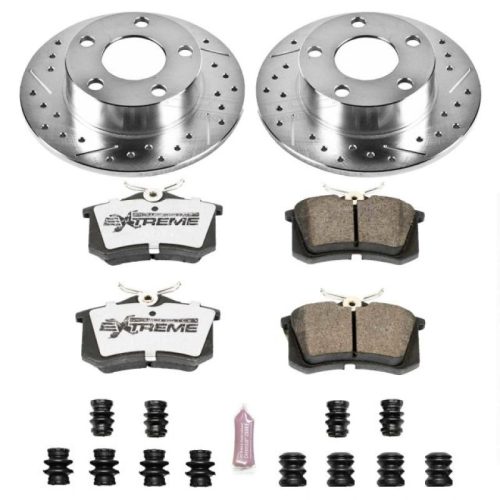 2000-2001 Audi A6 Quattro Rear Z26 Street Warrior Brake Upgrade Kit - Premium Heavy-Duty Drilled & Slotted Rotor and Carbon-Fiber Ceramic Brake Pads