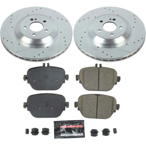 2017-2020 Mercedes-Benz E43 AMG & CLS Series Rear Z23 Evolution Sport Brake Upgrade Kit - Heavy Duty Drilled & Slotted Rotors with Carbon-Fiber Ceramic Pads - Premium Replacement