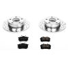2000-2004 Audi A6 Quattro Rear Heavy-Duty Drilled & Slotted Brake Rotor and Carbon-Fiber Ceramic Brake Pad Assembly - Premium Replacement