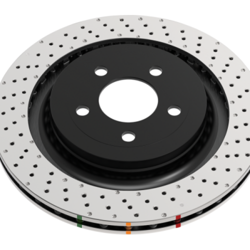 DBA 4000 Series XD Cross Drilled and Dimpled Rear Brake Rotor for Subaru WRX 2018-21 - Premium Replacement