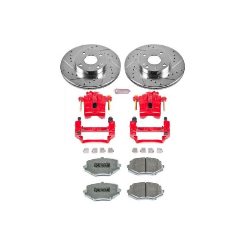 1995-2001 Mazda Miata Front Z26 Street Warrior Brake Upgrade Kit with Drilled & Slotted Rotors, Carbon-Fiber Ceramic Pads, Powder Coated Calipers - Premium Replacement
