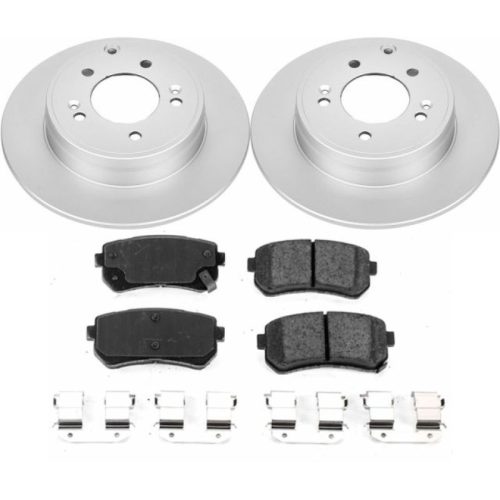 2016 Hyundai Sonata Rear PowerStop Z17 Evolution Geomet Coated Brake Rotor and Ceramic Pad Assembly - Premium Replacement
