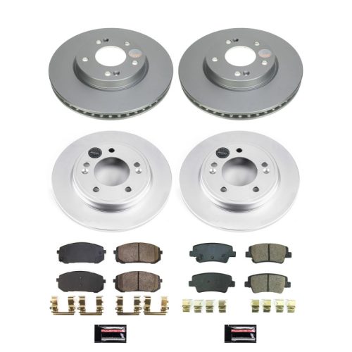 2021-2023 Hyundai Elantra Front & Rear Z17 Coated Brake Rotor and Ceramic Brake Pad Assembly - Premium Replacement