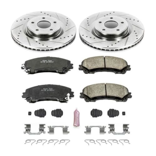 2014-2016 Infiniti Q50 Front Brake Rotor and Carbon-Fiber Ceramic Brake Pad Assembly - Heavy-Duty Performance Upgrade