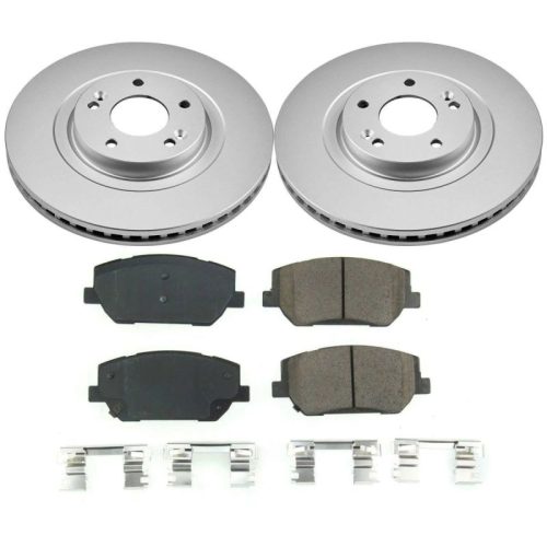 2019-2020 Hyundai Santa Fe Front Z17 Evolution Geomet Coated Brake Rotor and Ceramic Pad Assembly - Heavy-Duty Fleet Replacement
