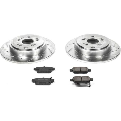 2006-2008 Honda Ridgeline Rear Z23 Evolution Sport Brake Upgrade Kit - Premium Heavy-Duty Drilled & Slotted Rotors with Carbon-Fiber Ceramic Pads