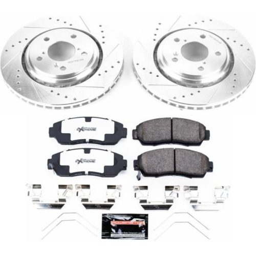 2015-2016 Honda Odyssey Front Z26 Street Warrior Brake Upgrade Kit - Heavy-Duty Drilled & Slotted Rotors with Carbon-Fiber Ceramic Pads - Premium Replacement