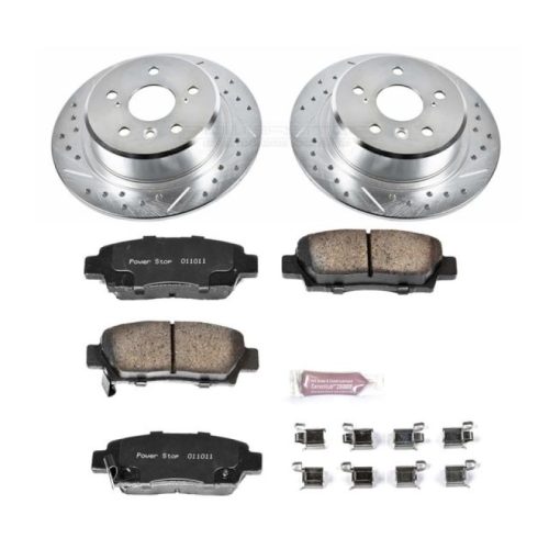 1995-1999 Toyota Avalon Rear Z23 Evolution Sport Brake Kit - Heavy-Duty Drilled & Slotted Rotor and Carbon-Fiber Ceramic Brake Pads - Premium Replacement