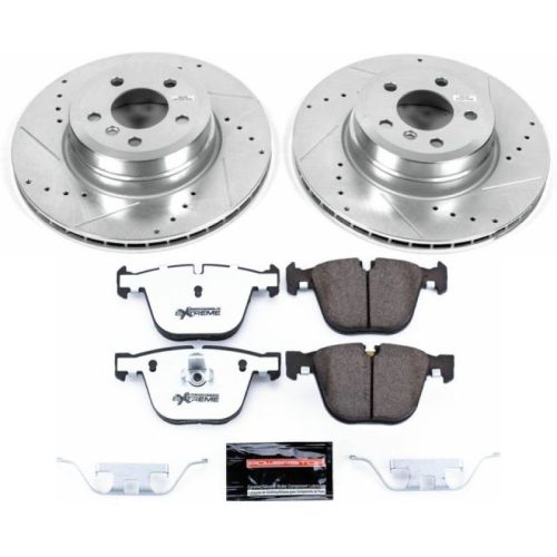 2011-2012 BMW X5 & X6 Rear Z26 Street Warrior Brake Upgrade Kit with Drilled & Slotted Rotors - Heavy-Duty Performance Replacement