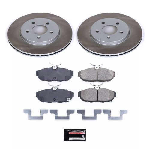 2011-2014 Ford Mustang Rear Semi-Coated Rotor Brake Assembly with Ceramic Pads - Premium Replacement