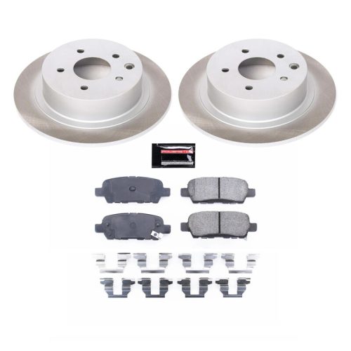 2011-2014 Nissan Juke Rear Semi-Coated Rotor Brake Kit with Ceramic Pads - Premium Replacement