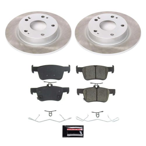 2020-2022 Honda Civic Rear Semi-Coated Rotor Brake Assembly with Ceramic Pads - Premium Replacement