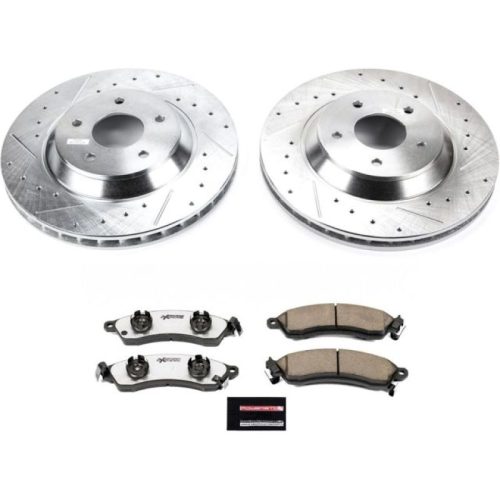 1991-1996 Chevrolet Corvette Front Z26 Street Warrior Brake Upgrade Kit - Heavy Duty Drilled & Slotted Rotors with Carbon-Fiber Ceramic Pads - Premium Replacement