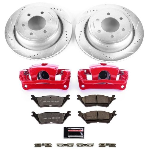 2012-2013 Ford F-150 Rear Z36 Truck & Tow Brake Upgrade Kit with Drilled & Slotted Rotors - Premium Replacement