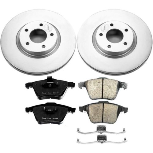 2011-2013 Mazda 3 Front PowerStop Z17 Evolution Geomet Coated Brake Rotor and Ceramic Pad Assembly - Premium Replacement