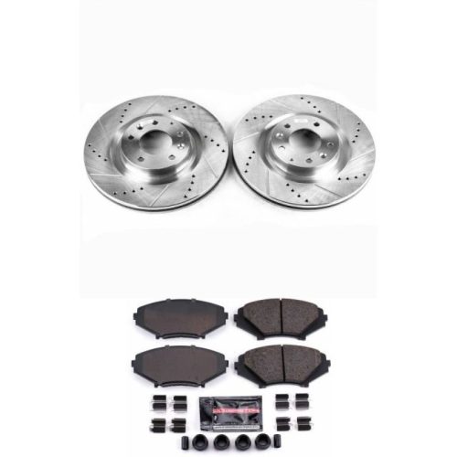 2004-2011 Mazda RX-8 Front Z23 Evolution Sport Brake Upgrade Kit - Premium Heavy-Duty Performance with Drilled & Slotted Rotors and Carbon-Fiber Ceramic Pads