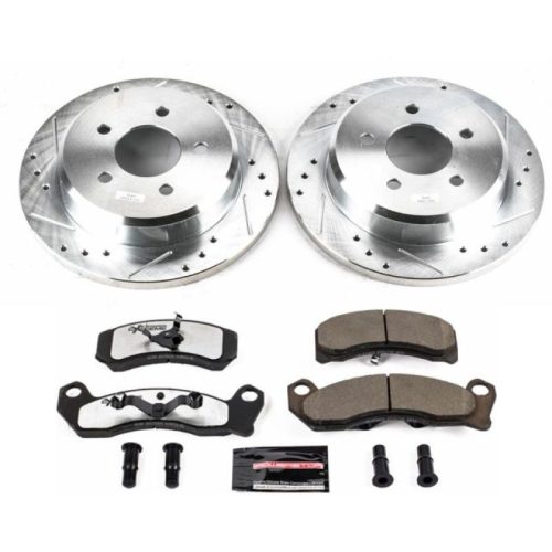 1993 Ford Mustang Front Z26 Street Warrior Brake Upgrade Kit - Heavy-Duty Drilled & Slotted Rotors with Carbon-Fiber Ceramic Pads - Premium Replacement