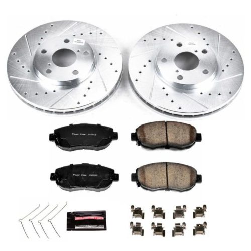 2001-2004 Lexus GS300 & IS300 Front Z23 Evolution Sport Brake Kit - Heavy-Duty Drilled & Slotted Rotors with Carbon-Fiber Ceramic Pads - Premium Replacement