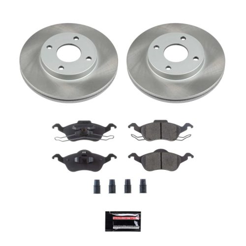 2002-2004 Ford Focus Front Heavy-Duty Semi-Coated Rotor Brake Assembly - Premium Replacement