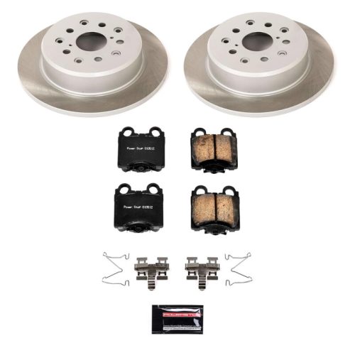 2001-2004 Lexus GS300 & GS430 Rear Semi-Coated Rotor and Ceramic Brake Pad Assembly - Premium Replacement