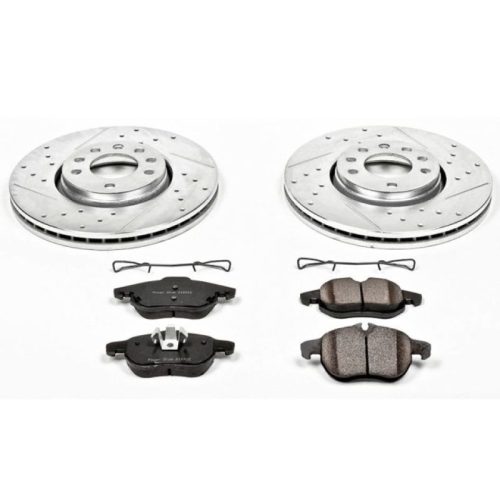 2003-2009 Saab 9-3 Front Z23 Evolution Sport Brake Rotor and Carbon-Fiber Ceramic Pad Upgrade - Heavy-Duty Performance Replacement