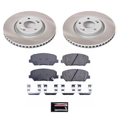 2011-2015 Kia Optima Front Semi-Coated Rotor Brake Kit with Ceramic Pads - Premium Replacement