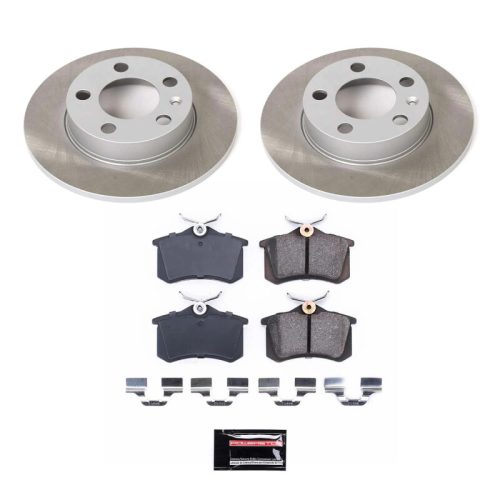 2000-2006 Audi TT Rear Semi-Coated Rotor Brake Assembly with Ceramic Pads - Premium Replacement