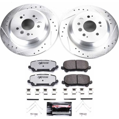 2016-2017 Honda Pilot Rear Z36 Truck & Tow Brake Upgrade Kit - Heavy-Duty Drilled & Slotted Rotor and Carbon-Fiber Ceramic Brake Pads - Premium Replacement