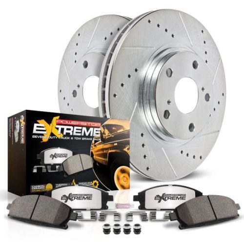 2000-2004 Jeep Grand Cherokee Rear Z36 Truck & Tow Brake Upgrade Kit - Heavy-Duty Drilled & Slotted Rotors with Carbon-Fiber Ceramic Pads - Premium Replacement - Image 2