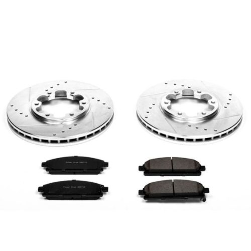 1996-1998 Nissan Pathfinder Front Z23 Evolution Sport Brake Rotor and Carbon-Fiber Ceramic Brake Pads - Premium Replacement
