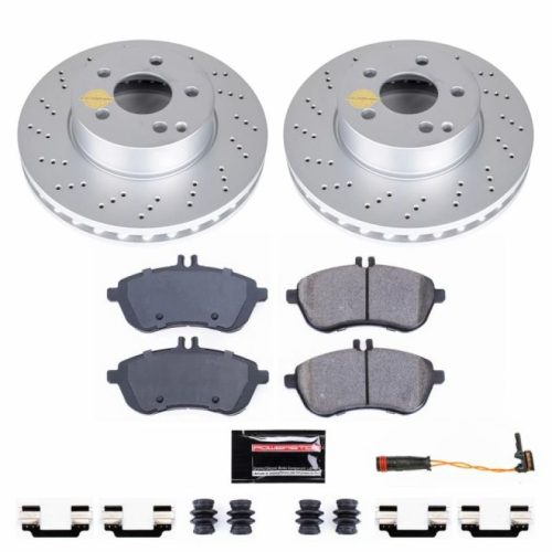 2011-2010 Mercedes-Benz C300 Front Z23 Evolution Sport Coated Brake Rotor and Carbon-Fiber Ceramic Pad Assembly - Premium Replacement