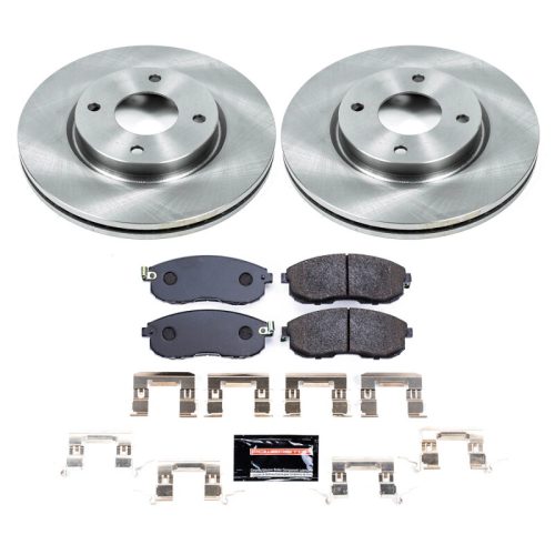 2007-2009 Nissan Versa & Cube Front Track Day Brake Kit - Heavy-Duty Performance Replacement with Premium Coated Solid Face Rotors and Ceramic Brake Pads - Premium Replacement