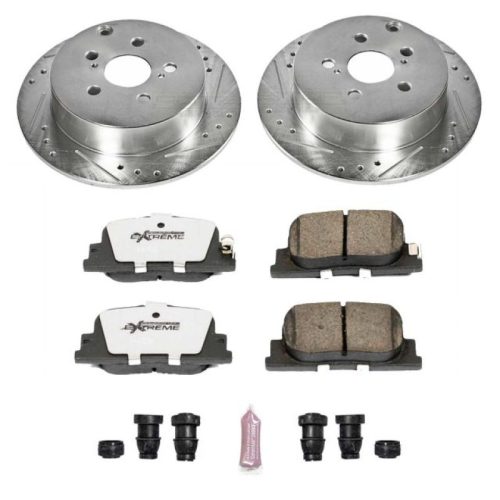 2005-2010 Scion tC Rear Z26 Street Warrior Brake Kit - Heavy-Duty Drilled & Slotted Rotors with Carbon-Fiber Ceramic Pads - Premium Replacement